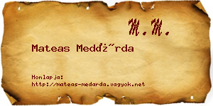Mateas Medárda névjegykártya
